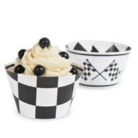Black & White Check Reversible Cupcake Wrappers