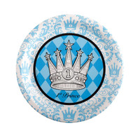 Elegant Prince Damask 1st Birthday Dinner Plates