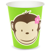 Pink Mod Monkey 9 oz. Paper Cups