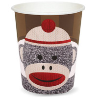 Sock Monkey Red 9 oz. Paper Cups