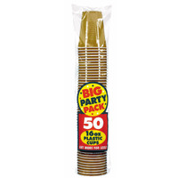 Gold Big Party Pack 16 oz. Plastic Cups