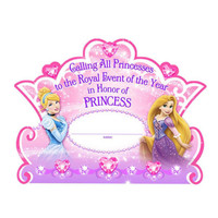 Disney Very Important Princess Dream Party Invitations & Thank-You Postcards