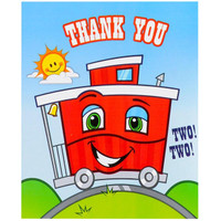 Two-Two Train 2nd Birthday Thank-You Notes