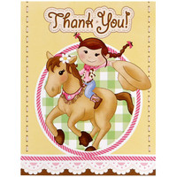 Pink Cowgirl Thank-You Notes