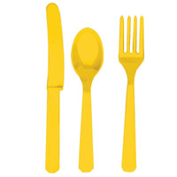 Yellow Sunshine Forks, Knives and Spoons (8 each)