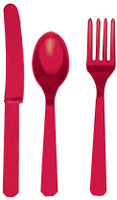 Apple Red Asst. Cutlery
