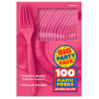 Bright Pink Big Party Pack Forks