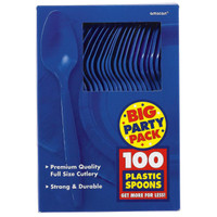 Bright Royal Blue Big Party Pack - Spoons
