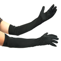 Elbow Length Nylon Gloves (Black)