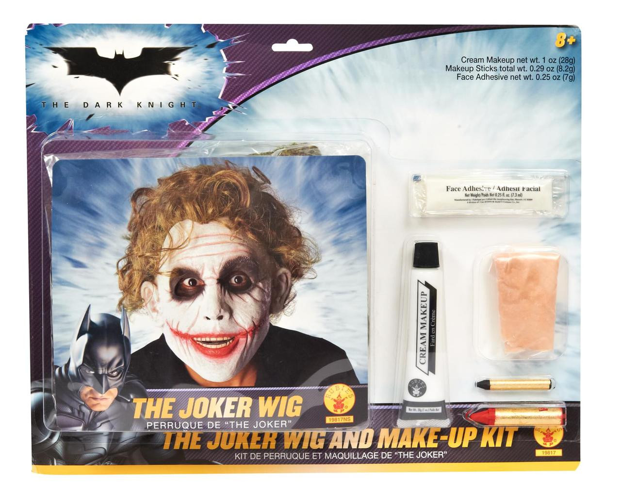 Batman Dark Knight Deluxe Joker Makeup Kit with Wig Costume