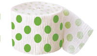 Green and White Dots Crepe Paper