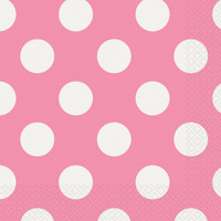 Pink and White Dots Lunch Napkins (16)