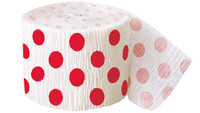 Red and White Dots Crepe Paper