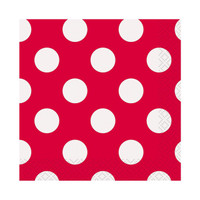 Red and White Dots Beverage Napkins (16)
