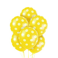 Yellow and White Dots Latex Balloons