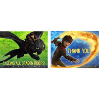 How to Train Your Dragon 2 - Invitations & Thank You Postcard Combo