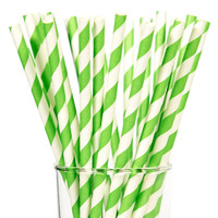 Lime Green Paper Straws