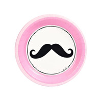 Pink Mustache Dessert Plates