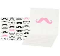 Pink Mustache Thank You Notes