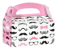 Pink Mustache Empty Favor Boxes