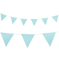 Pastel Blue with Polka Dots - Paper Flag Banner