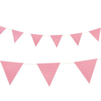 Pink with Polka Dots - Paper Flag Banner