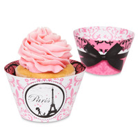 Paris Damask - Reversible Cupcake Wrappers