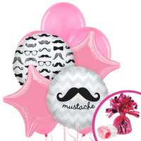 Pink Mustache Balloon Bouquet