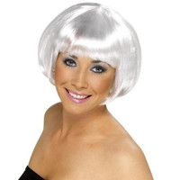 Short Bob White Wig Adult