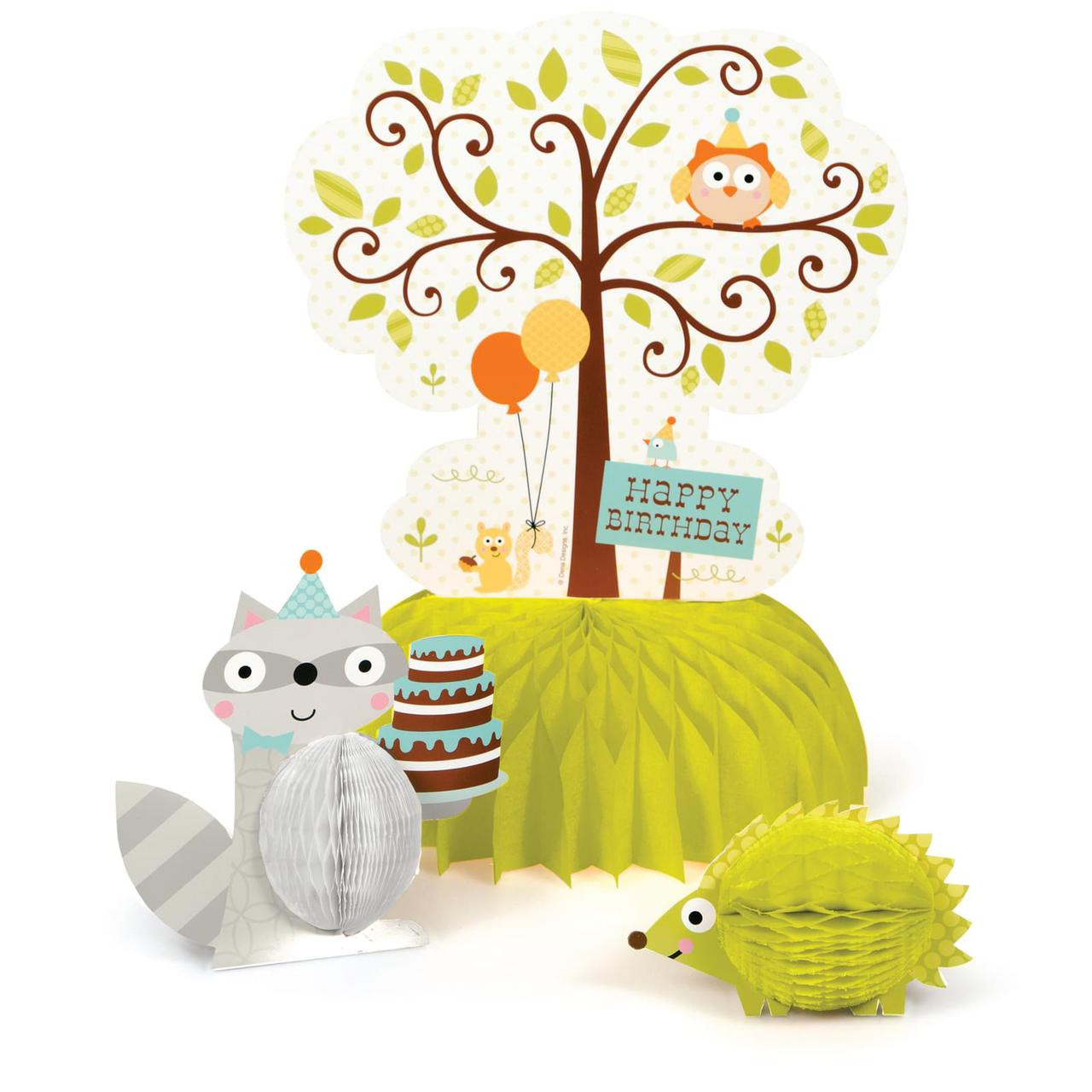 Creative Converting Papier-Speiseteller – 8 Stück, 22 Cm Ø, Happy Woodland Mädchen Motiv