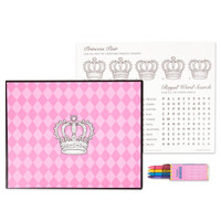 Elegant Princess Damask Activity Placemat Kit for 4