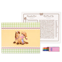 Pink Cowgirl Activity Placemat Kit for 4