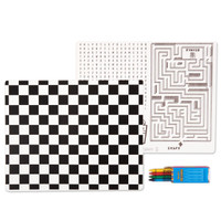 Black and White Check Activity Placemat Kit for 4