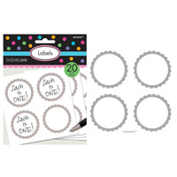Scalloped Paper Labels- Silver