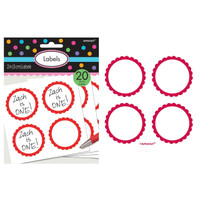 Scalloped Paper Labels- Apple Red (20)