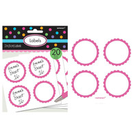 Scalloped Paper Labels- Bright Pink (20)