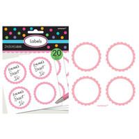 Scalloped Paper Labels- New Pink (20)