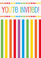 Rainbow Birthday Party Invitations (8)