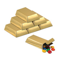 Foil Gold Bar Favor Boxes (12)