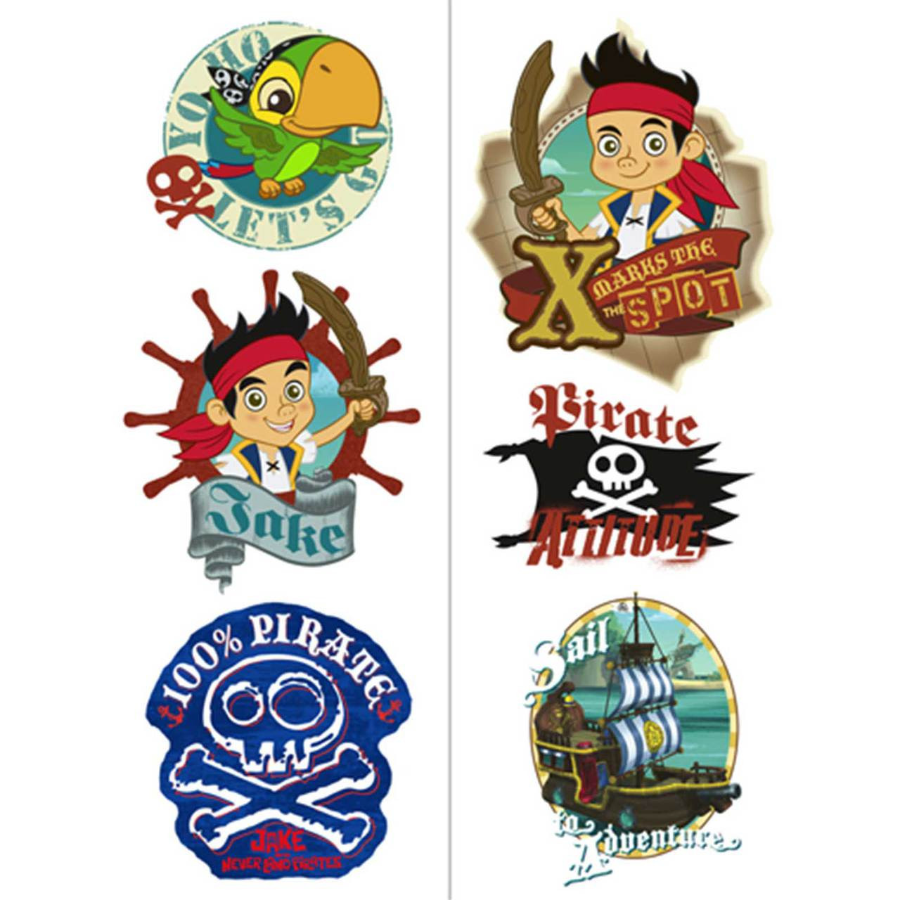 Disney Jake and the Never Land Pirates Tattoo Sheets - ThePartyWorks
