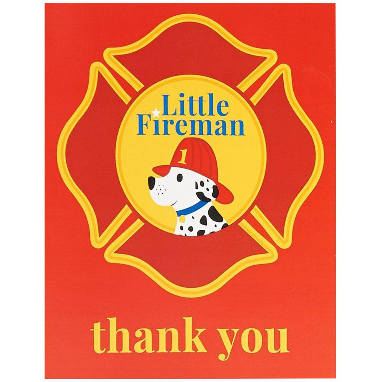 Little Fireman Thank You Notes 8 ThePartyWorks Little Fireman Thank You Notes 8 ThePartyWorks