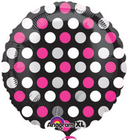 Pink & White Dots Foil Balloon