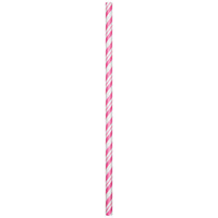 Pink and White Striped Paper Straws