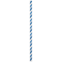 Blue and White Striped Paper Straws
