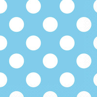 Pastel Blue and White Dot Lunch Napkins