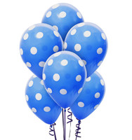 Cry Blue and White Dots Latex Balloons