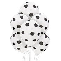 White and Black Dots Latex Balloons