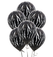 Zebra Stripes Black Latex Balloons