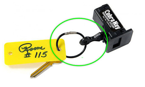 Locking Key Holder for wall boards & plate control. Punched with hole to accommodate key ring (included)