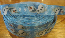 1 Metre FROZEN OLAF Grossgrain 22mm Ribbon